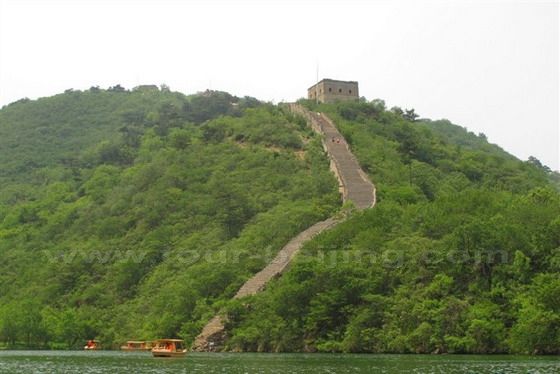 Huanghuacheng Great Wall viewed from the Reservoir.