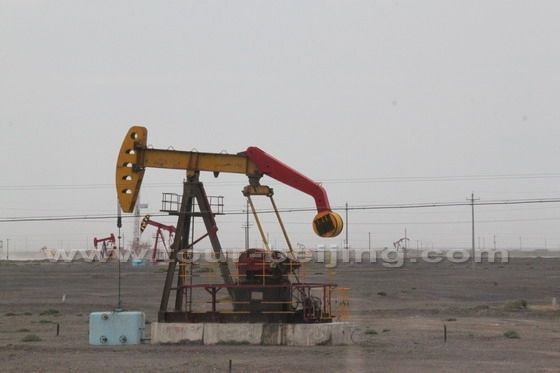 A big sized jumpjack using water to pump thin oil ( no tubes around).