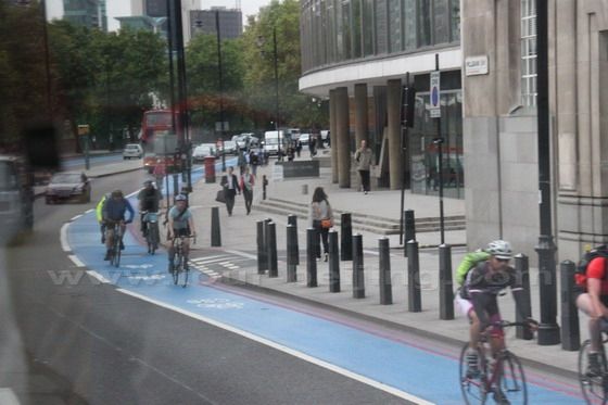 A bike lane on the street