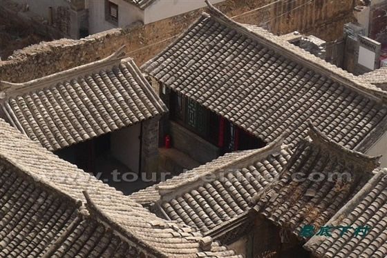 A roof top view of the village