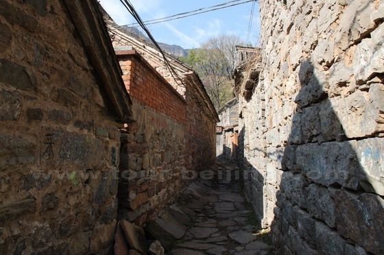 An narrow lane in the stone village