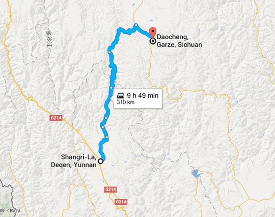 Drive from Shangri-la to Daocheng