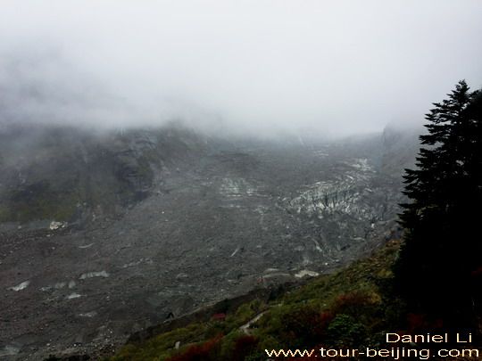 Glacier Vally shrouded in fog and clouds