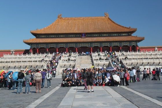 Going through the Gate of Supreme Harmony, you will see the Palace of Supreme Harmony