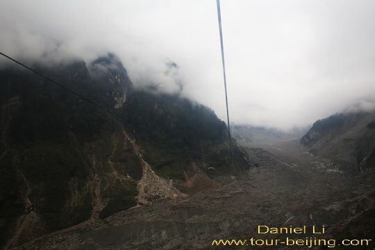 Hailuogou Glacier viewed from our cable car