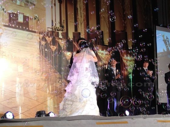 Kissing in front of all the guests