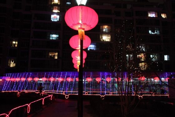 Lit lanterns in our community