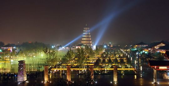 Music Fountain Show at the North Square of the Big Goose Pagoda