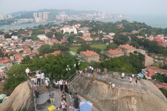 On the top of the Sunlight Rock, the highest place on the Island.