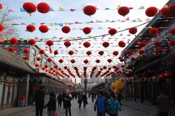 Panjiayuan Market is festively decorated