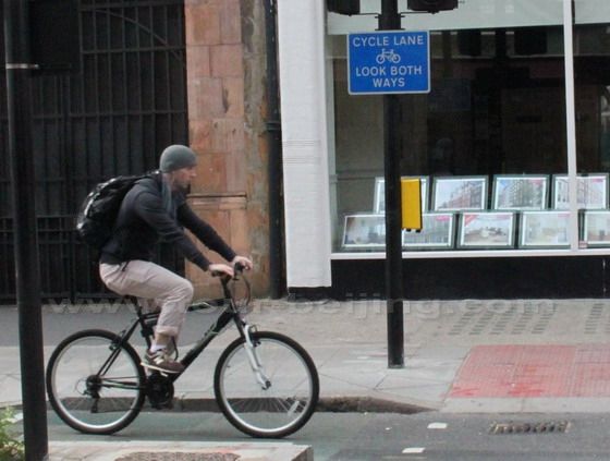 Ride on a cycle lane.