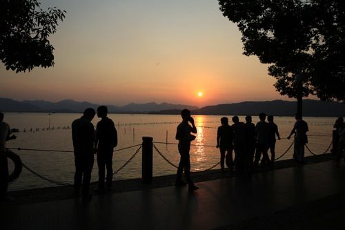 Sunset Glow Over West Lake Hangzhou