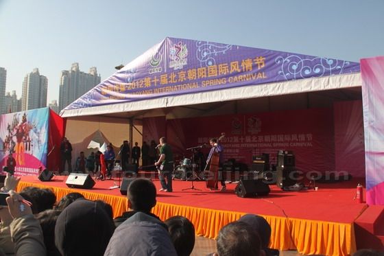 The foreign singer is putting on a performace.