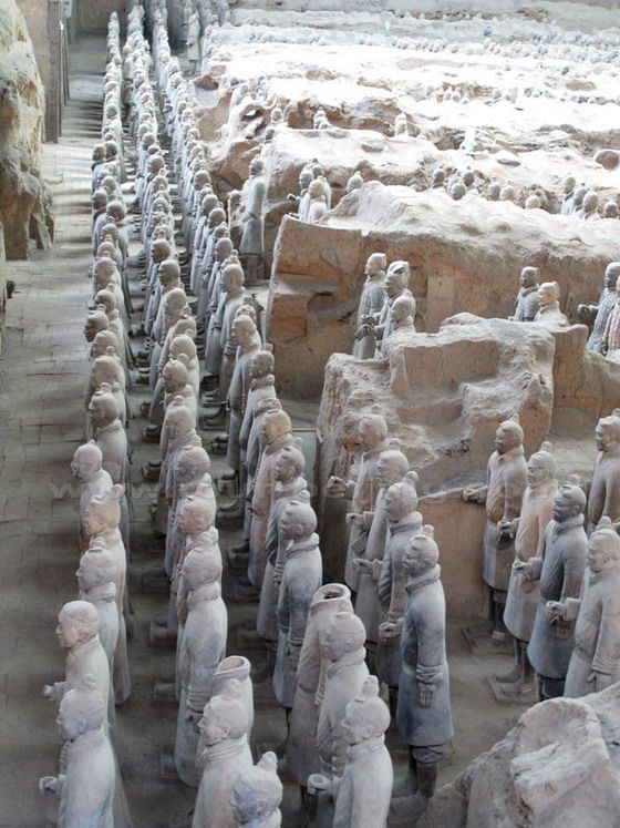 The infantry at the front in three rows 