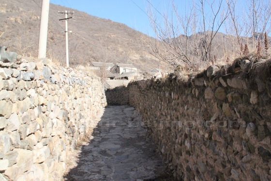 The narrow lane on the west hillside village.