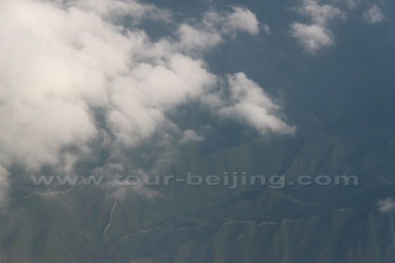 The landscape viewed from the flight from Beijing to Lanzhou