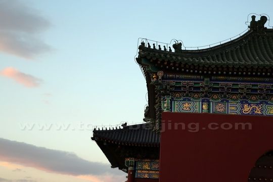 The solemn red-colored building 