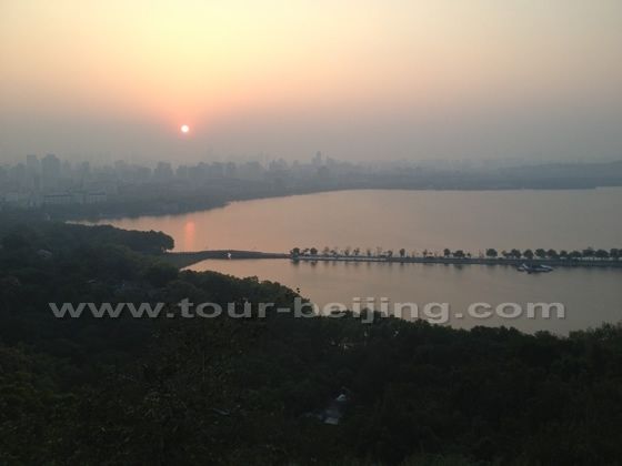The sun is rising higher despite of the haze