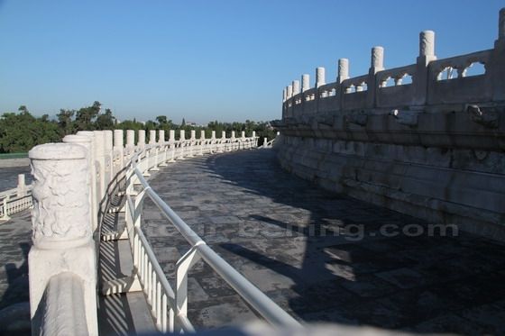 Three terraces of white marble circle the Circular Mound Altar