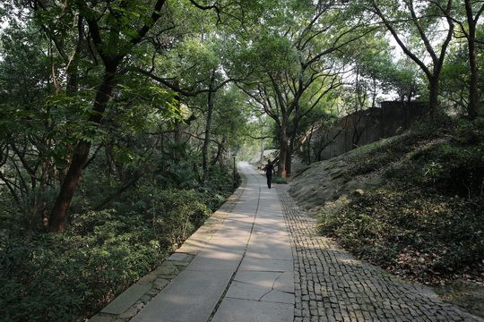 Walking on the path to the east direction, you are able to reach the edge of the Inner West Lake.