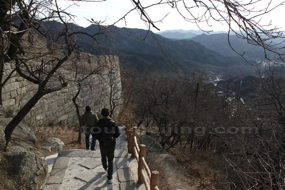 We are getting off the 10th tower and walking down the hill