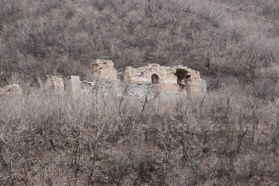 a seriously damaged watch tower