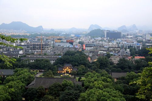 Have a panoramic view of Guilin city in the south