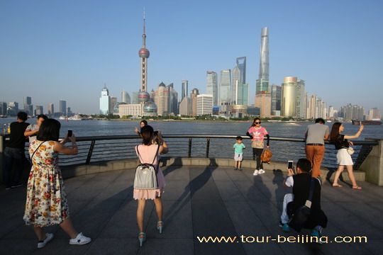 Evening View of the Bund and Pudong Skyline Shanghai